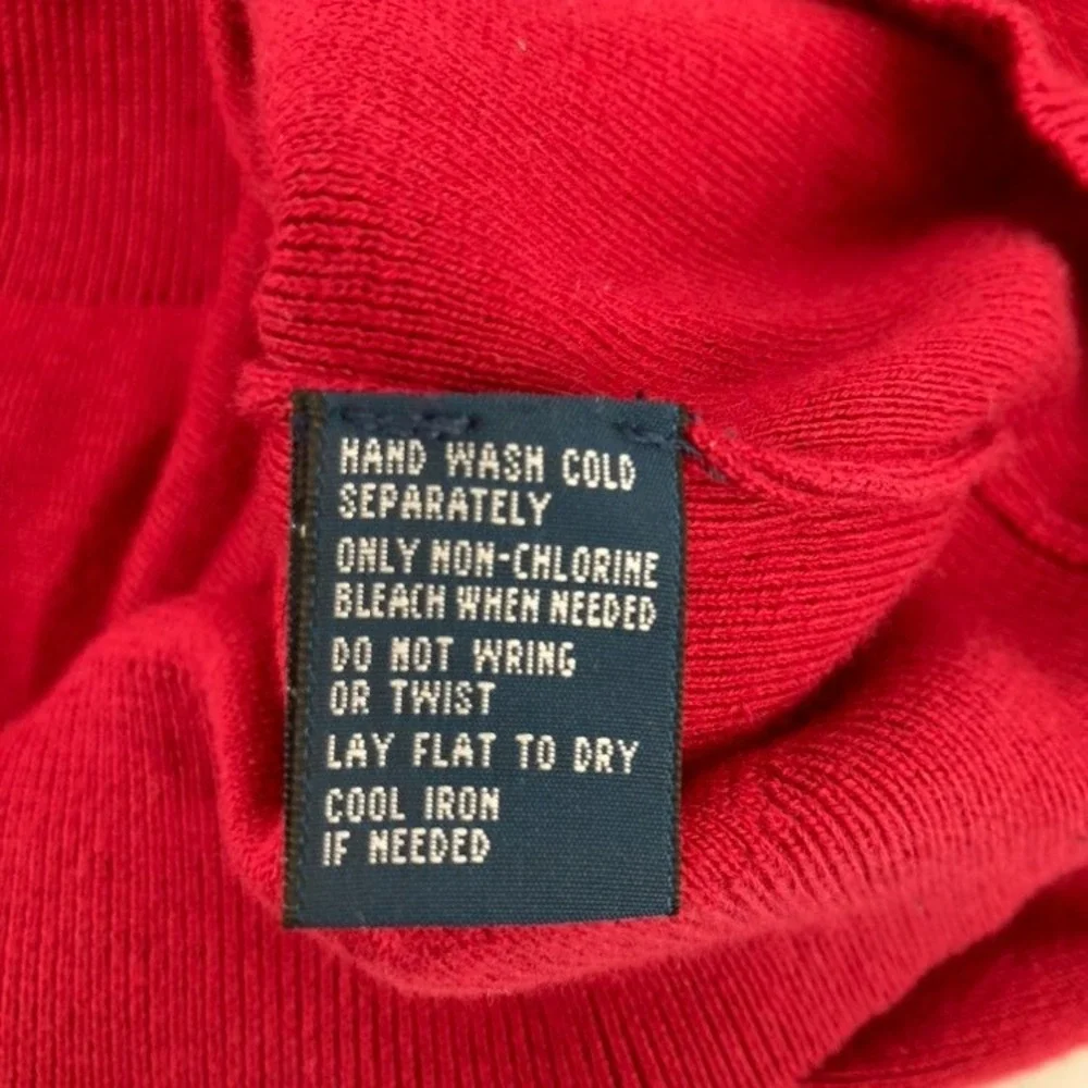 Polo Ralph Lauren Pima Cotton‎ V Neck Sweater Red Men Large Preppy Valentine